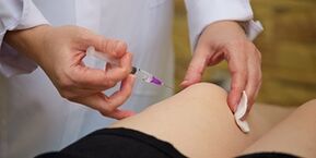 Hyaluronic acid injections into the knee joint